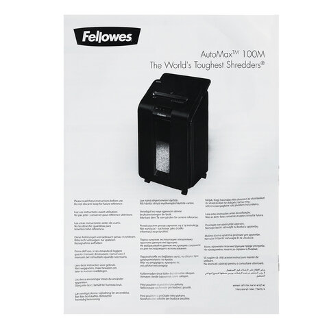 Уничтожитель документов Fellowes AutoMax 100M (4-й уровень секретности, объем корзины 23л)