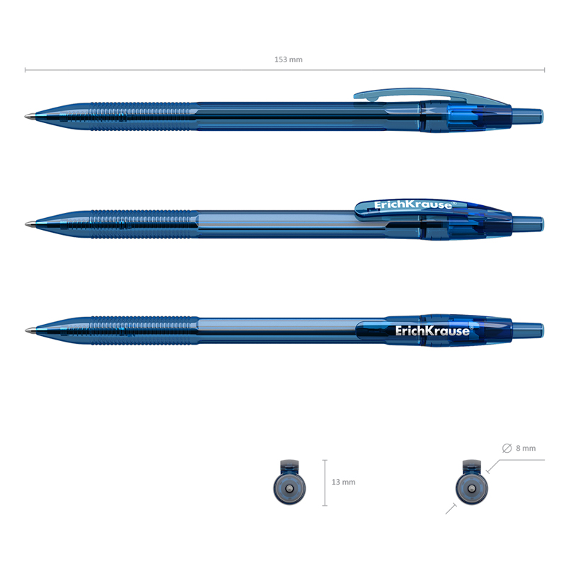 Ручка шариковая автоматическая Erich Krause R-301 Original Matic (0.7мм, синий цвет чернил) 1шт. (46764)