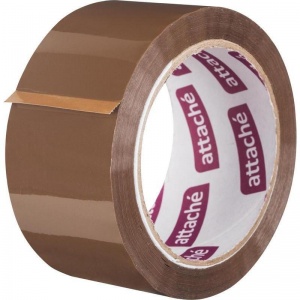 Клейкая лента (скотч) упаковочная Attache (50мм x 66м, 50мкм, коричневая, морозостойкая), 6шт.