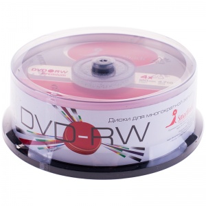 Оптический диск DVD-RW Smart Track 4.7Gb, 4x, cake box, 25шт. (ST000324)