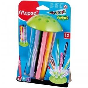 Набор фломастеров 12 цветов Maped Color'Peps Jungle Innovation (линия 2мм) гибкая подставка (845445)
