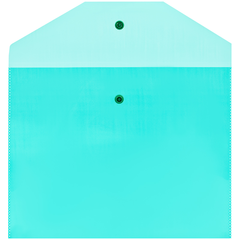 Папка-конверт на кнопке OfficeSpace (А5, 120мкм, пластик) полупрозрачная, зеленая (344555), 10шт.