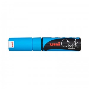 Маркер для окон и стекла Uni Chalk (8мм, смываемый, на меловой основе, синий) (PWE-8K L.BLUE)