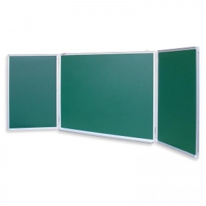 Доска магнитно-меловая трехсекционная Attache (100x300см, алюминиевая рамка) зеленая