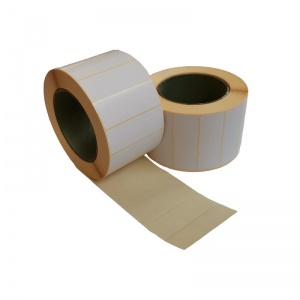 Термотрансферные этикетки бумажные полуглянцевые, 70х25мм, втулка 76мм, 2000шт. в рулоне, 6 рулонов в упаковке
