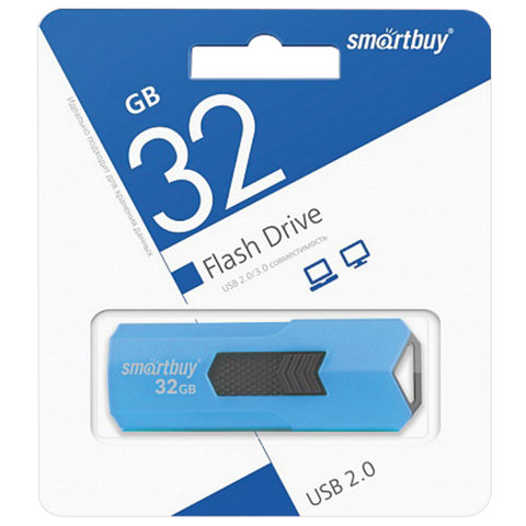 Флэш-диск USB 32Gb SmartBuy Stream, USB2.0, синий (SB32GBST-B), 180шт.