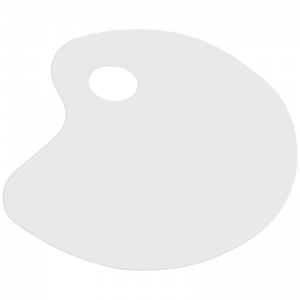 Палитра для красок Гамма, плоская, овальная, белая, пластик (10122023), 40шт.