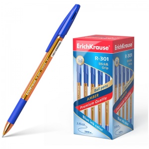 Ручка шариковая Erich Krause R-301 Amber (0.35мм, синий цвет чернил, масляная основа) 50шт. (39530)