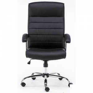 Кресло руководителя Easy Chair 586 TPU, кожзам черный, хром