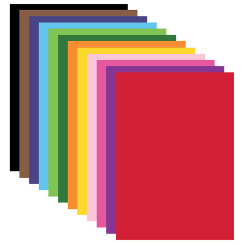 Картон цветной мелованный Юнландия &quot;Юнландик на полянке&quot; (12 листов, 12 цветов, А4, 200х290мм) в папке (129566), 38 уп.