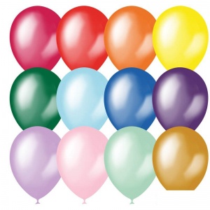 Воздушные шары Поиск, 100шт., 9" (23см), набор цветов, металл (4607028760358)