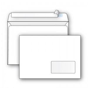 Конверт почтовый C5 Packpost Ecopost (162x229, 80г, стрип) белый, прав.окно, 1000шт.