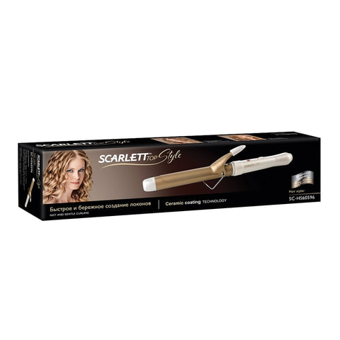Щипцы для волос Scarlett SC-HS60596, белый и золотистый (SC - HS60596)