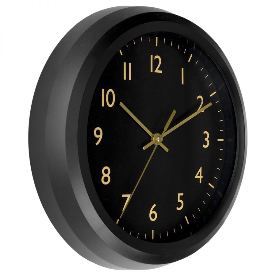Часы настенные аналоговые Troyka 23230239, круглые, 25x25x3,5 черная рамка (23230239)