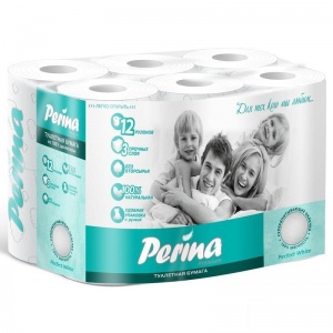 Бумага туалетная 3-слойная Perina Perfect White, белая, 18.8м, 12 рул/уп
