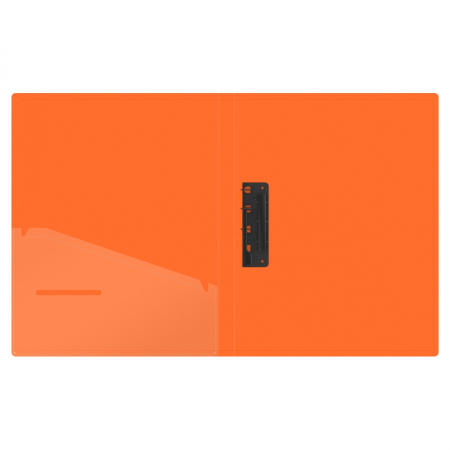 Папка с зажимом Berlingo Neon (А4, 17мм, 1000мкм, D-кольца), оранжевый неон (FSc_A4394)