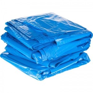 Пакеты для мусора 65л (75x77см, 35мкм, синие) ПВД, 200шт., листовое сложение