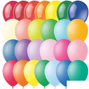 Воздушные шары Поиск, 100шт., 12" (30см), набор цветов, пастель+декор (4607028763304)