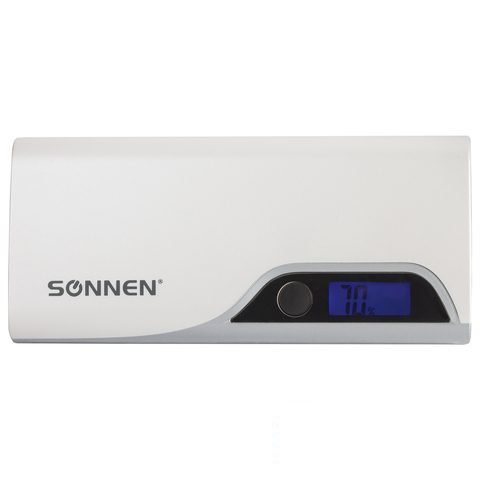 Внешний аккумулятор Sonnen Powerbank V15S (10000 mAh) LED-дисплей, фонарик, белый (262756)