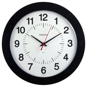 Часы настенные аналоговые Troyka 51500514, круглые, 30x30x5, черная рамка (51500514)