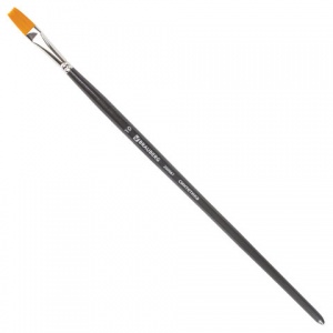 Кисть художественная Brauberg Art Classic, синтетика жесткая, плоская, №10, длинная ручка