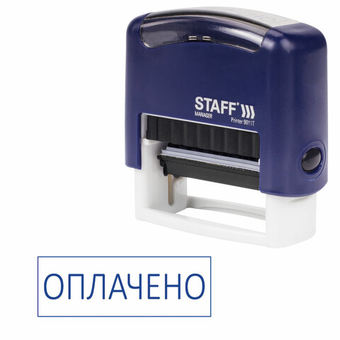 Штамп стандартный Staff Printer 9011T (38х14мм, со словом &quot;ОПЛАЧЕНО&quot;) 10шт. (237421)