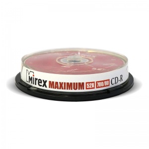 Оптический диск CD-R Mirex 700Mb, 52x, cake box, 10шт.