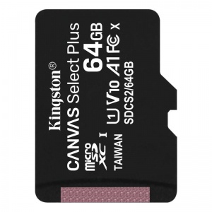 Карта памяти microSDXC Kingston Canvas Select Plus 64Gb, Class 10 UHS-I (SDCS2/64GBSP)