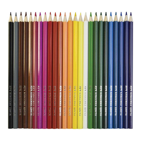 Карандаши цветные 24 цвета Луч &quot;Классика&quot; (L=178мм, d=3мм, 6гр) картонная упаковка, 12 уп. (29С 1712-08)