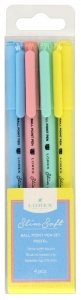 Набор шариковых ручек Lorex Pastel Slim Soft (0.7мм, 4 цвета чернил, масляная основа) 4шт., 36 уп.