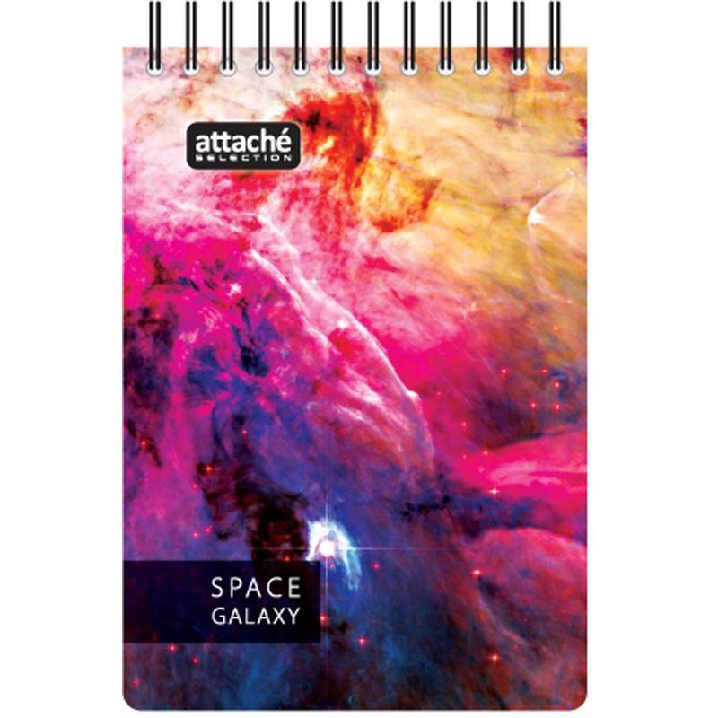 Бизнес-тетрадь А6 Attache Selection Space Galaxy, 120 листов, клетка, на спирали