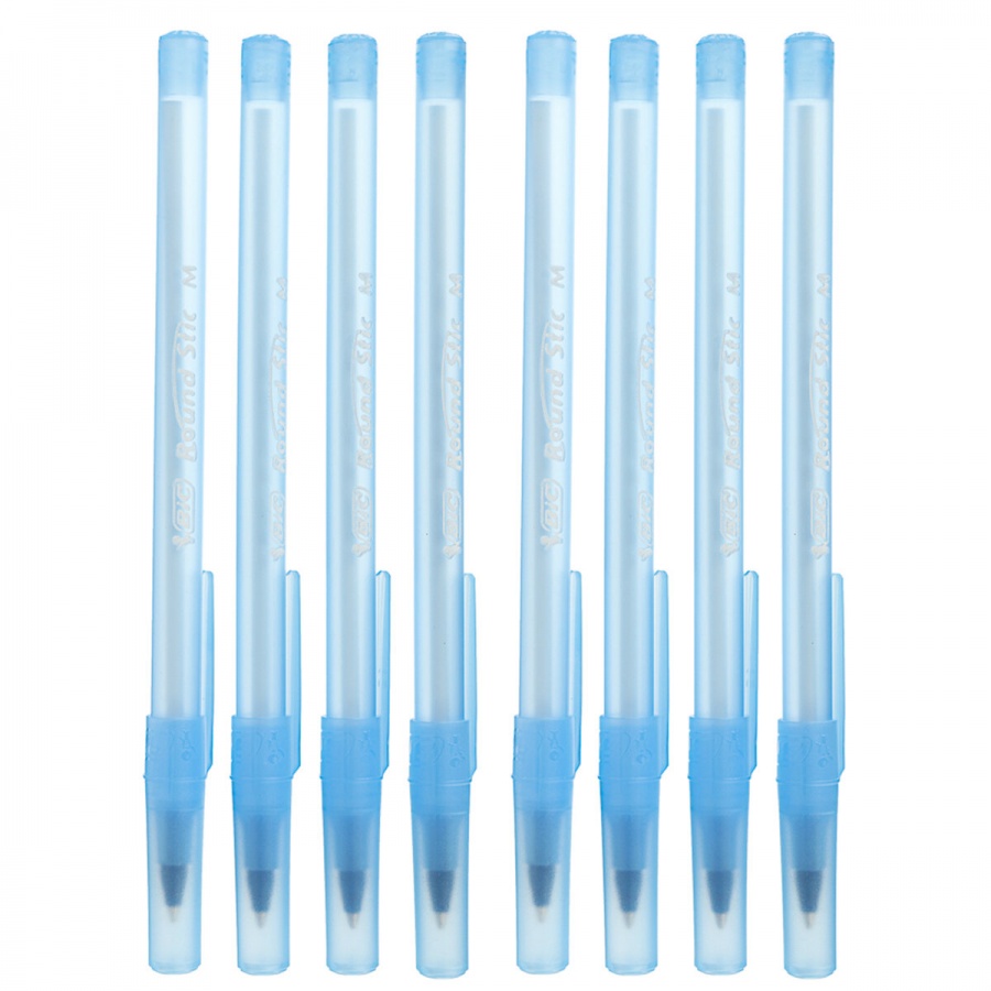 Набор шариковых ручек BIC Round Stic (0.5мм, синий цвет чернил) 8шт., 6 уп. (928497)