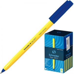 Ручка шариковая Schneider Tops 505 F (0.3мм, синий цвет чернил, корпус желтый) 50шт. (150503)