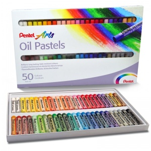 Пастель масляная 50 цветов Pentel "Oil Pastels", круглая, картонная упаковка (PHN4-50)