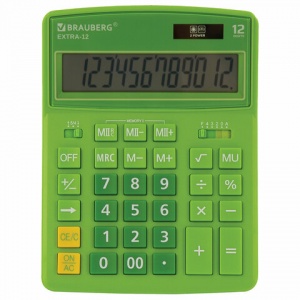 Калькулятор настольный Brauberg Extra-12-DG (12-разрядный) зеленый (250483)
