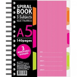 Бизнес-тетрадь А5 Attache Selection Spiral Book, 140 листов, клетка, на спирали, розовая (170x206мм), 14шт.