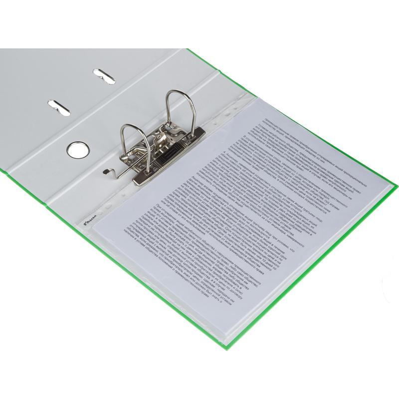 Папка с арочным механизмом Attache Neon (75мм, А4, бумага ламинированная) зеленая