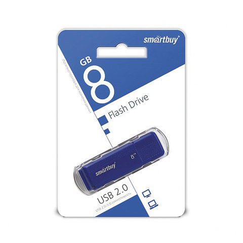 Флэш-диск USB 8Gb SmartBuy Dock, синий (SB8GBDK-B), 180шт.