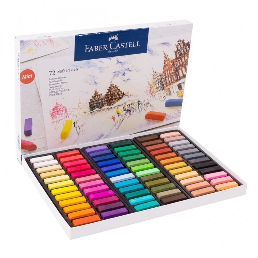 Пастель сухая 72 цвета Faber-Castell Creative studio, квадратное сечение, 1/2 стандартной длины (128272)