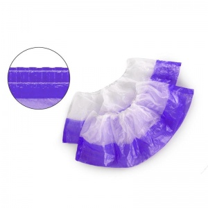 Бахилы одноразовые полиэтиленовые EleGreen (3.5г, двухслойные текстурированные, бело-фиолетовые, 50 пар в упаковке)
