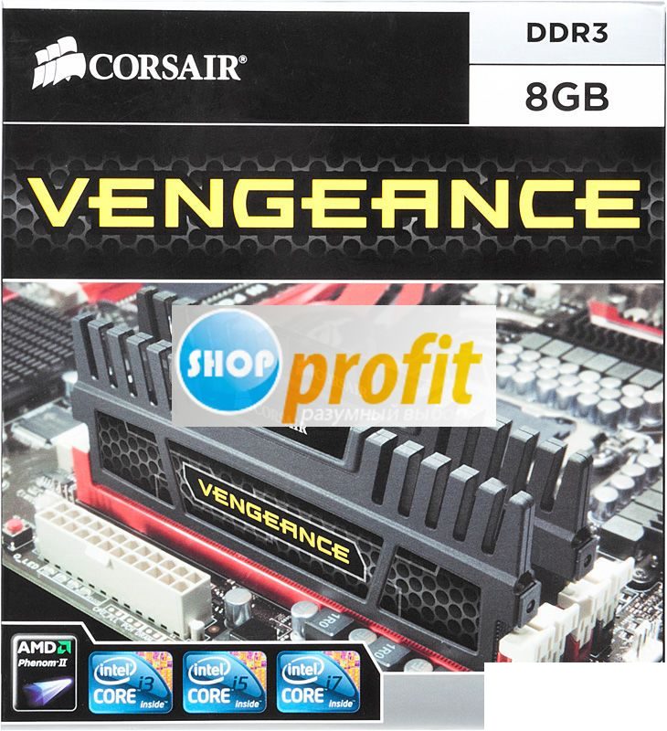Модуль памяти (комплект) DIMM 2x4096Mb Corsair Vengeance CMZ8GX3M2A1600C9, DDR3, 1600MHz, Retail (CMZ8GX3M2A1600C9)