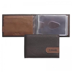 Визитница карманная Domenico Morelli Вестерн (на 12 визиток, кожа, с прорезным карманом) коричневая (DM-WZ11-KF02)