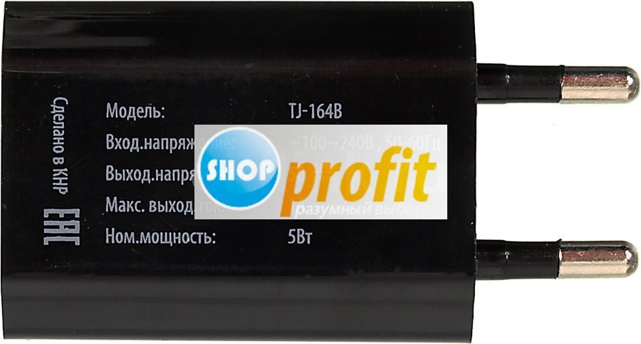 Сетевое зарядное устройство Buro TJ-164b, USB, ток 1A, черный (TJ-164B)