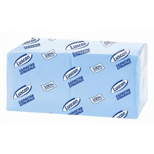 Салфетки бумажные 24x24см, 1-слойные Luscan Profi Pack, пастель, голубые, 400шт.