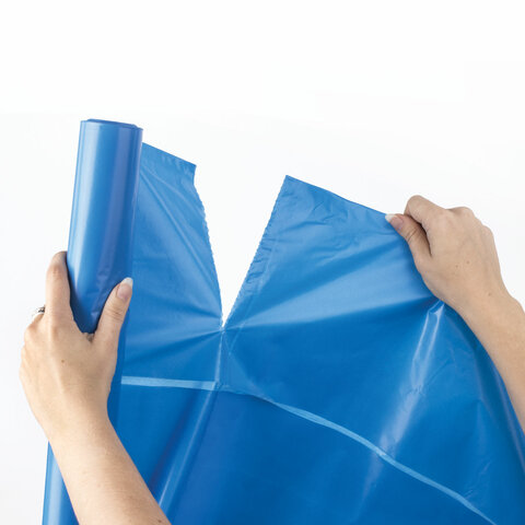 Пакеты для раздельного сбора мусора 120л, Лайма (70х108см, 38мкм, синие) ПВД, 10шт. в рулоне, 5 уп. (606707)