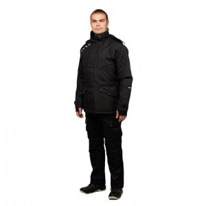 Спец.одежда Куртка зимняя мужская Dimex Attitude с СОП, черная (размер S, 44-46, рост 170-174)