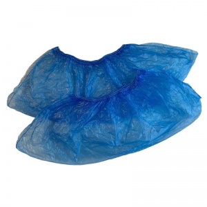 Бахилы одноразовые полиэтиленовые гладкие (4г, синие, 50 пар в упаковке)