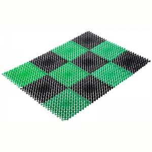 Коврик входной влаго-грязезащитный Vortex "Травка", 420x560мм, черно-зеленый (23001)