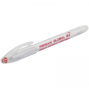 Ручка шариковая Pensan Global-21 (0.3мм, красный цвет чернил, масляная основа) 1шт. (2221/12)
