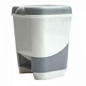Контейнер для мусора с педалью 20л OfficeClean, пластик серый (299882)